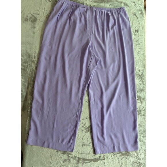 Eileen Fisher Pants - Eileen Fisher Woman Silk Pullon Wide Leg Elastic Waist Pants Size 2x Lavender